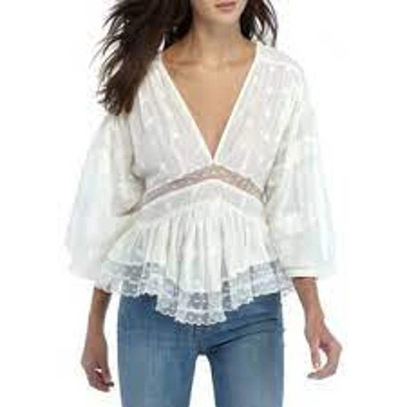 Free People Nostalgic Feels Peasant Blouse - Picture 2 of 10